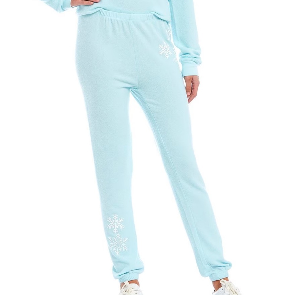 WILDFOX Ankle Length Straight Leg Pull-On Snowflake Joggers